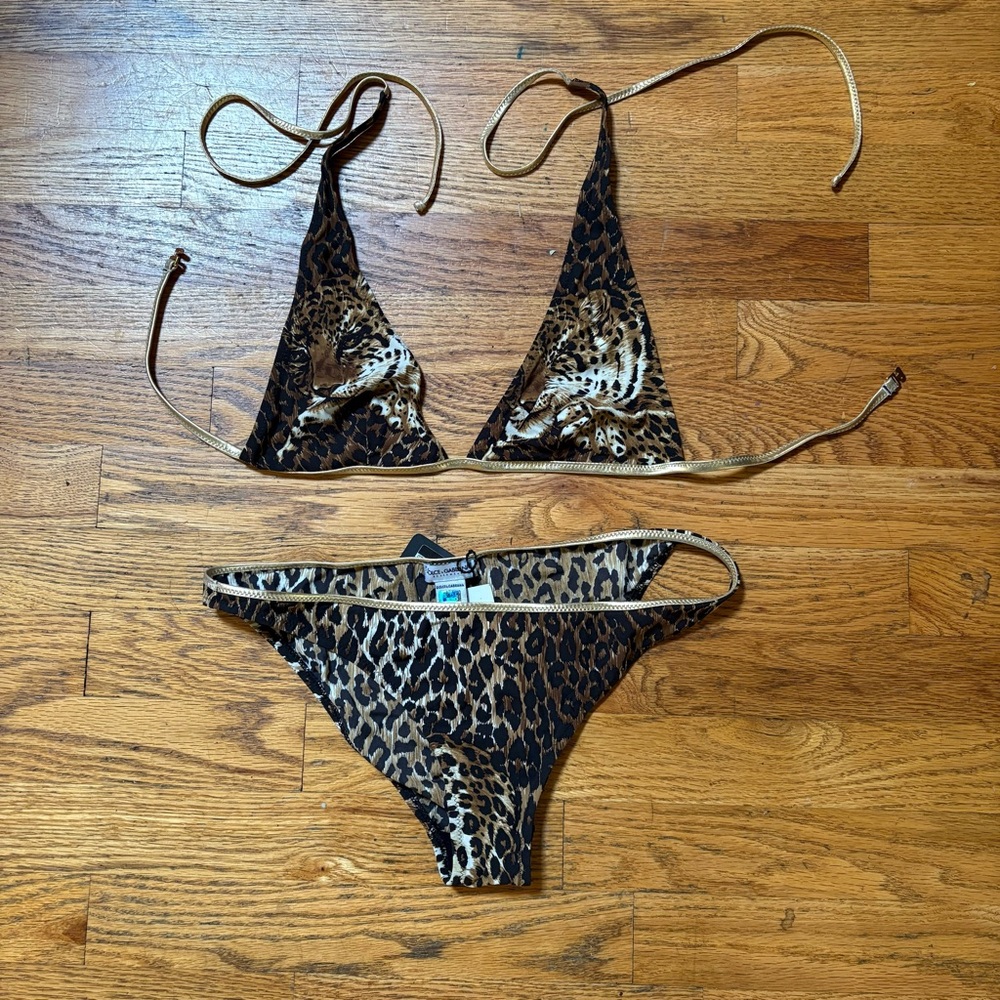 Dolce & Gabbana Beachwear Leopard Print Bikini Set, Size M, NWT